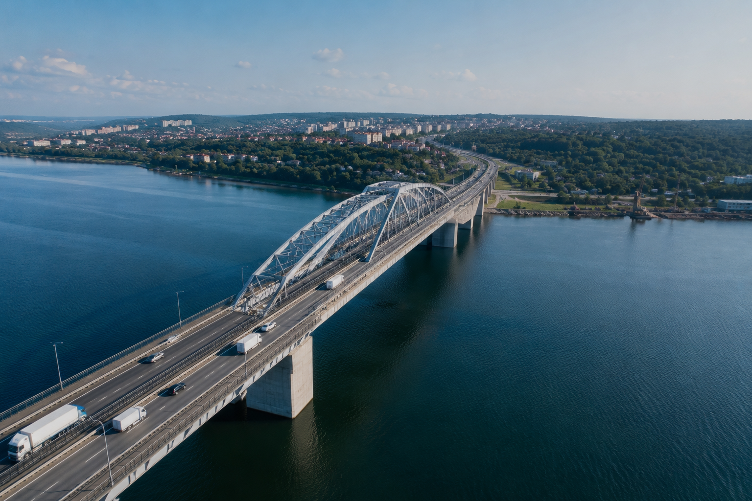 Aerial view of transport route across Europe